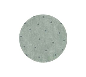 Lorena Canals Wasbaar vloerkleed rond Dot Blue Sage Lorena Canals Wasbaar vloerkleed rond Dot Blue Sage