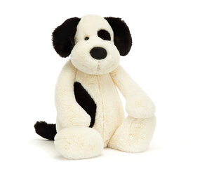 Jellycat Knuffel Bashful Black & Cream Puppy really big Jellycat Knuffel Bashful Black & Cream Puppy really big