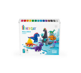 Hey Clay Interactieve Boetseerklei Mega Dino's (15 kleuren) Hey Clay Interactieve Boetseerklei Mega Dino's (15 kleuren)