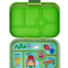 Yumbox Yumbox Original 6-vakken Matcha Green Funny Monsters Tray Yumbox Yumbox Original 6-vakken Matcha Green Funny Monsters Tray