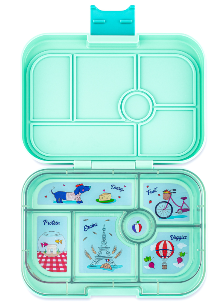 Yumbox Yumbox Original 6-vakken Serene Aqua Paris Tray Yumbox Yumbox Original 6-vakken Serene Aqua Paris Tray