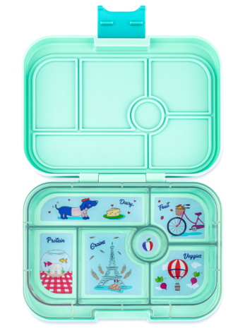 Yumbox Yumbox Original 6-vakken Serene Aqua Paris Tray Yumbox Yumbox Original 6-vakken Serene Aqua Paris Tray