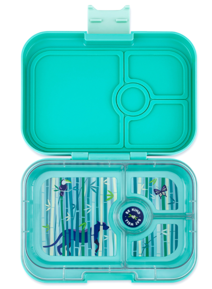 Yumbox Yumbox Panino 4 vakken Tropical Aqua Panther Tray Yumbox Yumbox Panino 4 vakken Tropical Aqua Panther Tray