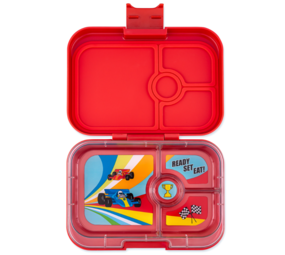 Yumbox Yumbox Panino 4 vakken Roar Red Race Cars tray Yumbox Yumbox Panino 4 vakken Roar Red Race Cars tray