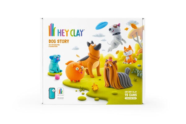 Hey Clay Interactieve Boetseerklei Dog Story (15 kleuren) Hey Clay Interactieve Boetseerklei Dog Story (15 kleuren)