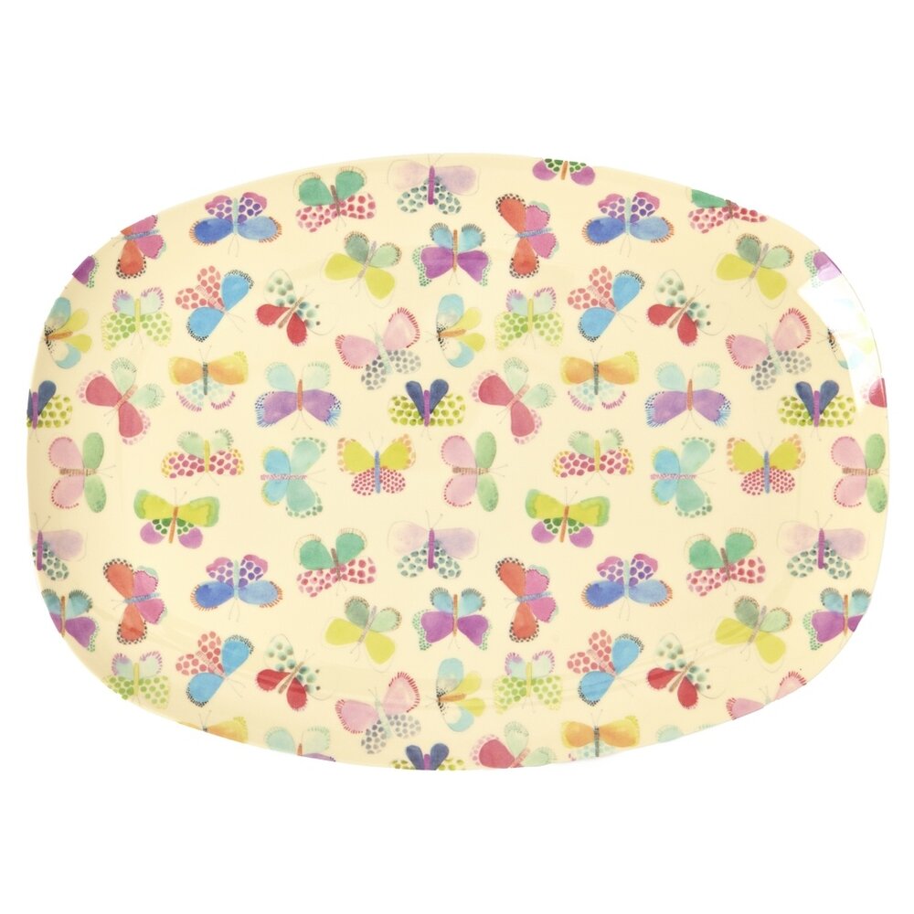Rice Melamine Ovaal Bord Butterfly Rice Melamine Ovaal Bord Butterfly
