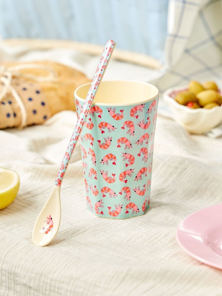Rice Melamine Beker Shrimp Large Rice Melamine Beker Shrimp Large