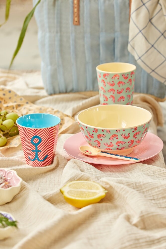 Rice Melamine Beker Shrimp Large Rice Melamine Beker Shrimp Large