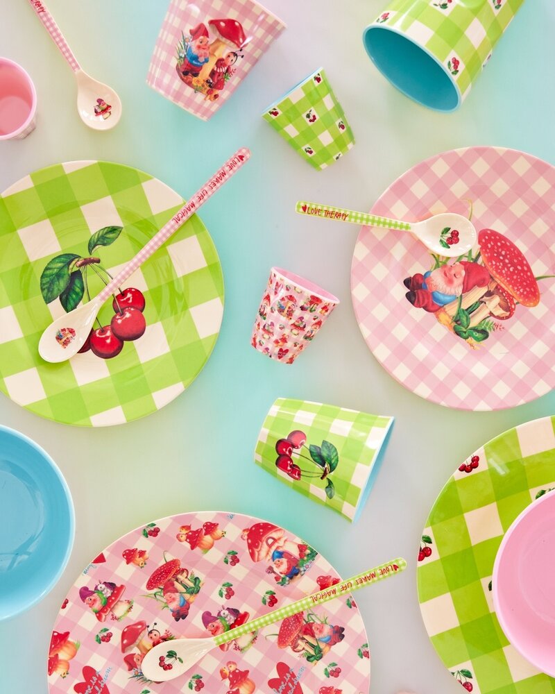 Rice Melamine Lunch Bord Love Therapy Cherry Rice Melamine Lunch Bord Love Therapy Cherry