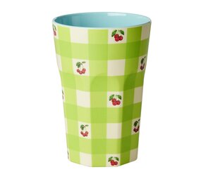 Rice Melamine Beker Love  Therapy Cherry Large Rice Melamine Beker Love  Therapy Cherry Large