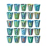 Rice Melamine Beker - Medium - Alfabet Multicolor Blauw Rice Melamine Beker - Medium - Alfabet Multicolor Blauw
