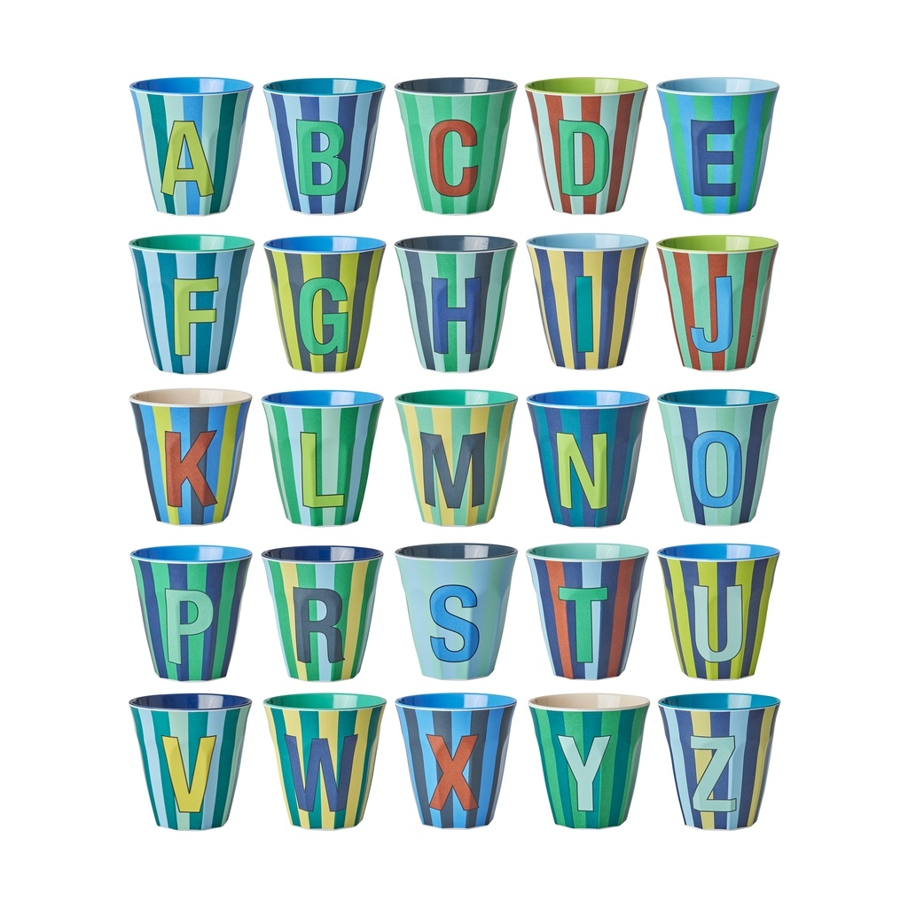 Melamine Beker Alfabet Multicolor Blauw afbeelding