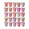 Rice Melamine Beker - Medium - Alfabet Multicolor Roze
