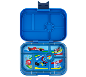 Yumbox Original broodtrommel 6 vakken Surf Blue Race Cars Yumbox Original broodtrommel 6 vakken Surf Blue Race Cars