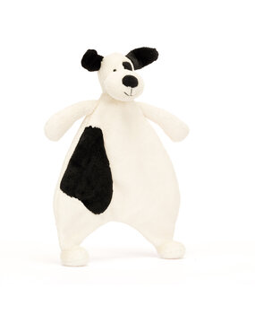 Jellycat Knuffeldoek Bashful Black & Cream Puppy