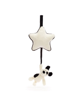 Jellycat Bashful Black & Cream Puppy Musical Pull Jellycat Bashful Black & Cream Puppy Musical Pull