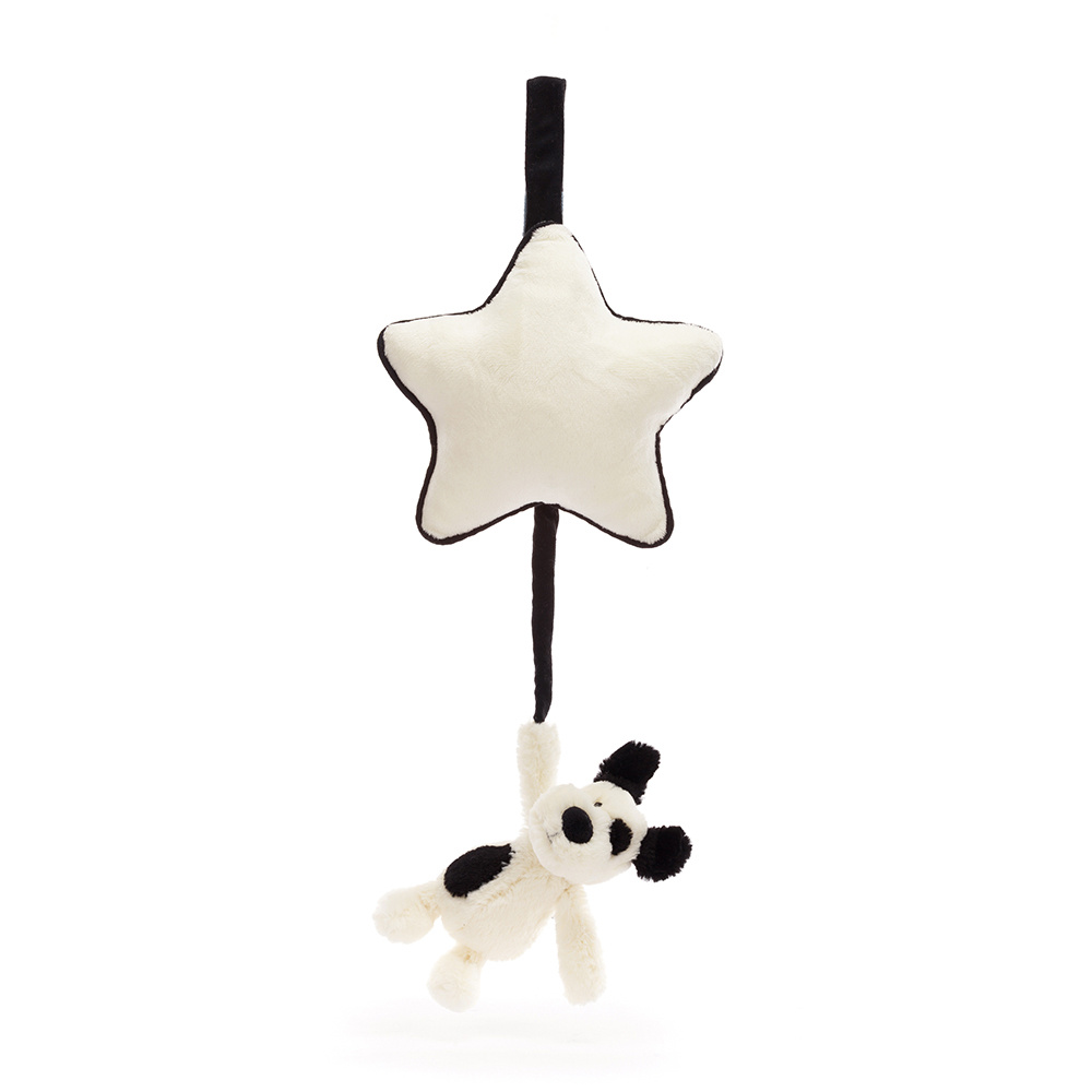 Bashful Black &amp; Cream Puppy Musical Pull afbeelding