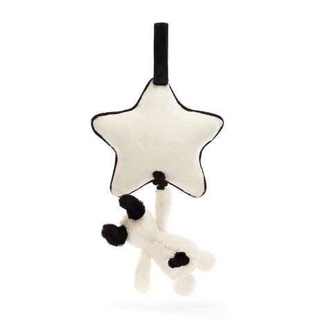 Jellycat Bashful Black & Cream Puppy Musical Pull Jellycat Bashful Black & Cream Puppy Musical Pull