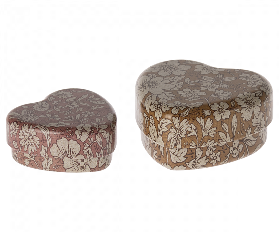 Bewaardoosje Metal Heart Box Ocher Heather Blossom 2 stuks afbeelding