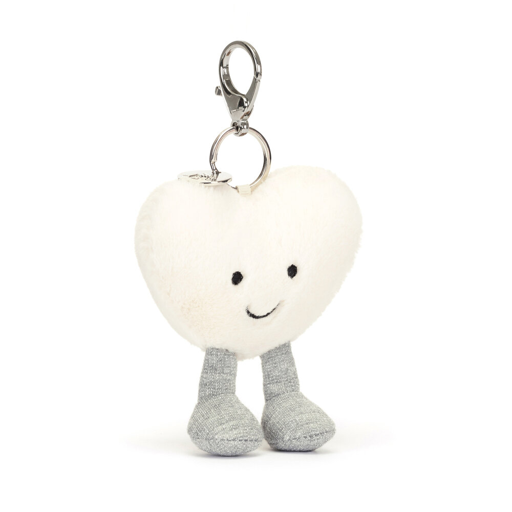 Jellycat  Sleutelhanger Amuseable Cream Heart Bag Charm Jellycat  Sleutelhanger Amuseable Cream Heart Bag Charm