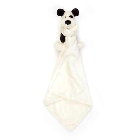 Jellycat Bashful Black & Cream Puppy Soother Knuffeldoek - Baby collectie Jellycat Bashful Black & Cream Puppy Soother Knuffeldoek - Baby collectie