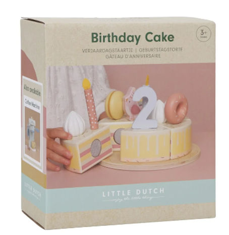Little Dutch Houten Verjaardagstaart Roze Little Dutch Houten Verjaardagstaart Roze