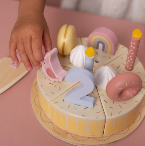 Little Dutch Houten Verjaardagstaart Roze Little Dutch Houten Verjaardagstaart Roze