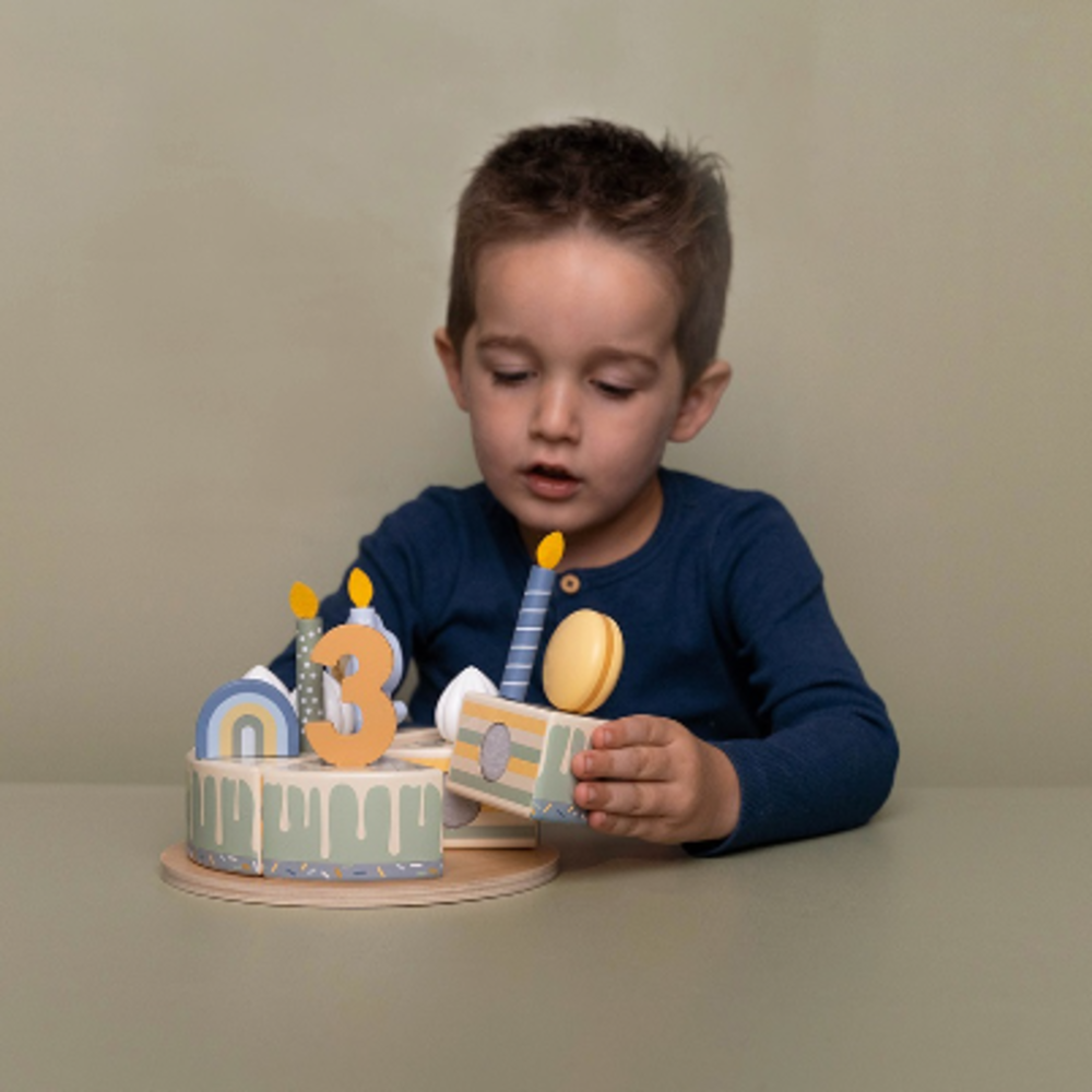 Little Dutch Houten Verjaardagstaart Blauw Little Dutch Houten Verjaardagstaart Blauw