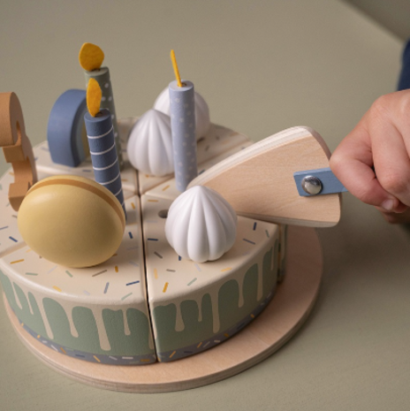 Little Dutch Houten Verjaardagstaart Blauw Little Dutch Houten Verjaardagstaart Blauw