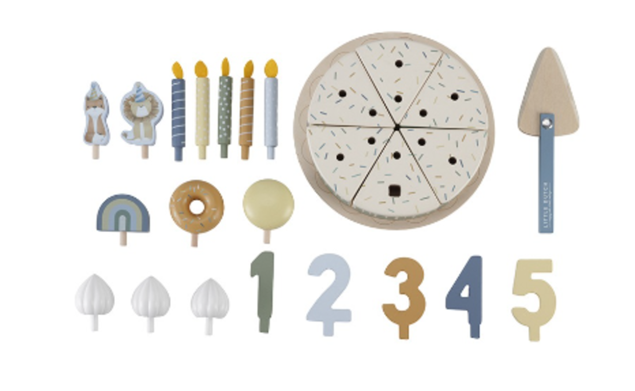 Little Dutch Houten Verjaardagstaart Blauw Little Dutch Houten Verjaardagstaart Blauw