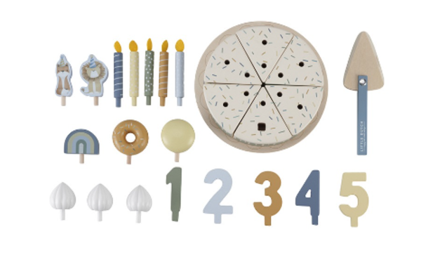 Little Dutch Houten Verjaardagstaart Blauw Little Dutch Houten Verjaardagstaart Blauw