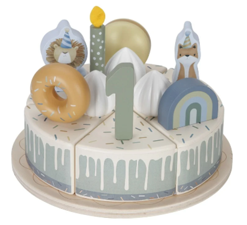 Little Dutch Houten Verjaardagstaart Blauw Little Dutch Houten Verjaardagstaart Blauw