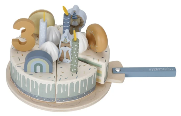 Little Dutch Houten Verjaardagstaart Blauw Little Dutch Houten Verjaardagstaart Blauw