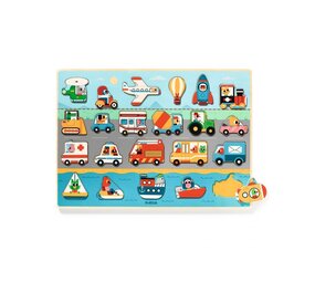 Djeco Houten Puzzel Voertuigen Djeco Houten Puzzel Voertuigen