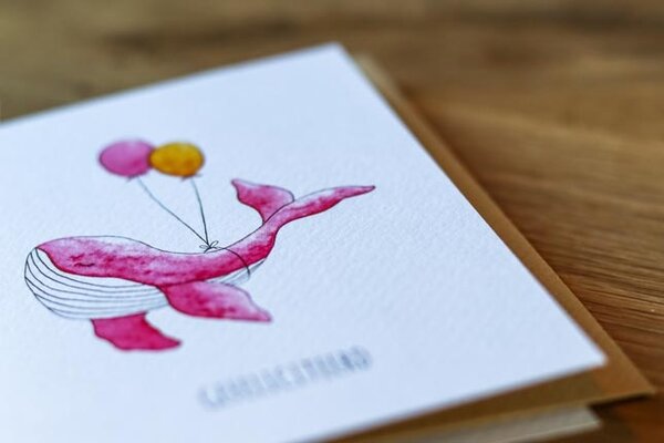 Juulz Illustrations Wenskaart Feestwalvis Gefeliciteerd Juulz Illustrations Wenskaart Feestwalvis Gefeliciteerd