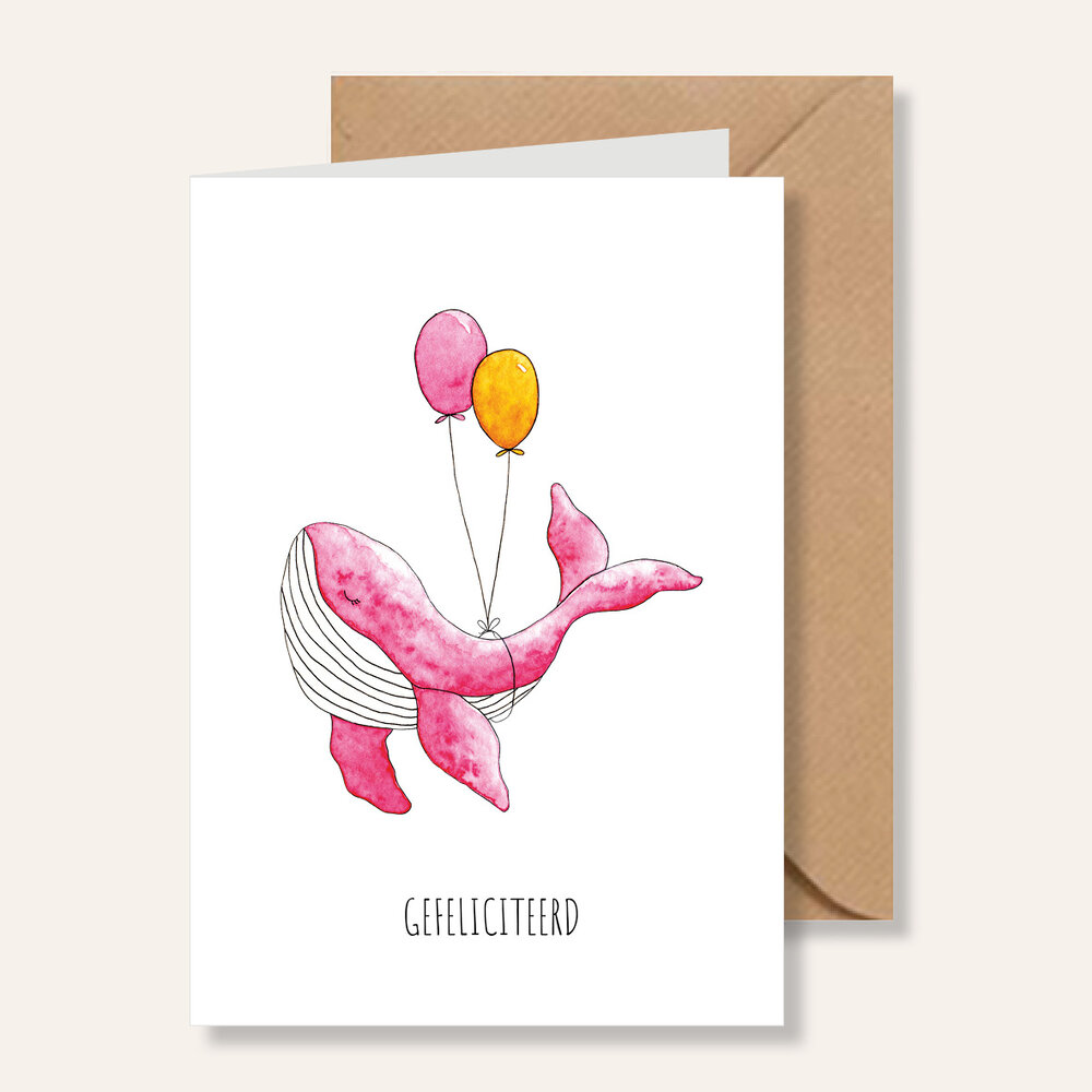 Juulz Illustrations Wenskaart Feestwalvis Gefeliciteerd Juulz Illustrations Wenskaart Feestwalvis Gefeliciteerd