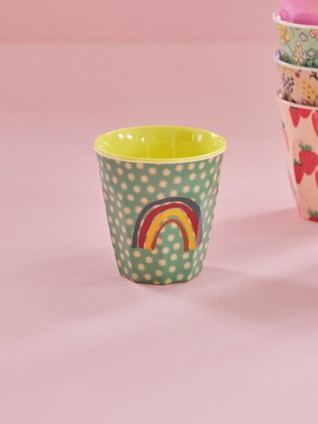 Rice Melamine Beker Rainbow and Stars Medium Rice Melamine Beker Rainbow and Stars Medium