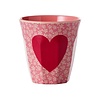 Rice Melamine Beker - Medium - Heart Flower Rice Melamine Beker - Medium - Heart Flower