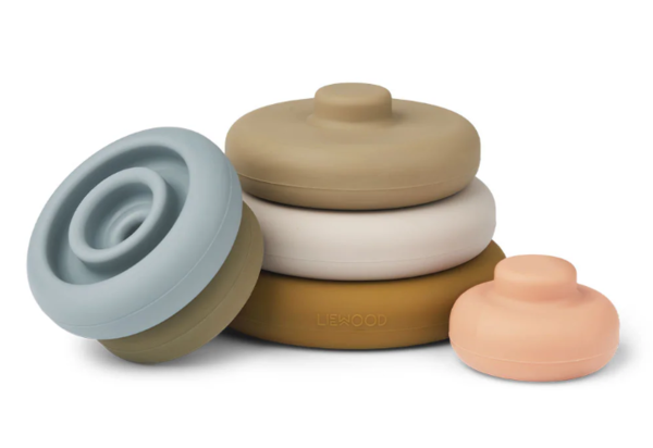 Liewood Siliconen Stapeltoren Khaki Multi Mix Liewood Siliconen Stapeltoren Khaki Multi Mix