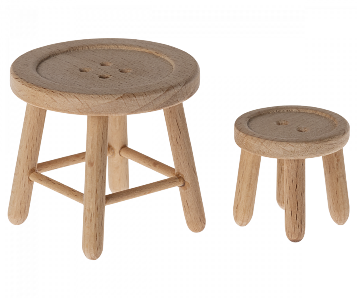 Maileg Muizen Table and stool, Tafel en stoel Maileg Muizen Table and stool, Tafel en stoel