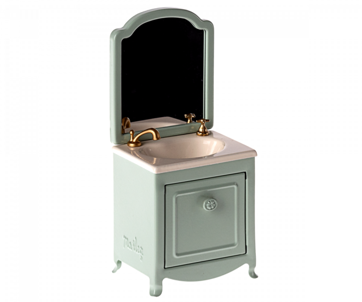 Maileg Muizen Sink Dresser with Mirror Wastafel met Spiegel Mint Maileg Muizen Sink Dresser with Mirror Wastafel met Spiegel Mint