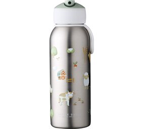 Little Dutch RVS Drinkfles Isoleerfles Flip 350 ml Farm Little Dutch RVS Drinkfles Isoleerfles Flip 350 ml Farm