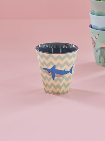 Rice Melamine Beker - Medium - Shark Rice Melamine Beker - Medium - Shark