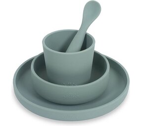Jollein Kinderserviesset Siliconen Ash green Jollein Kinderserviesset Siliconen Ash green