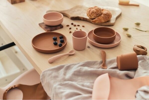 Jollein Kinderserviesset Siliconen Caramel Jollein Kinderserviesset Siliconen Caramel