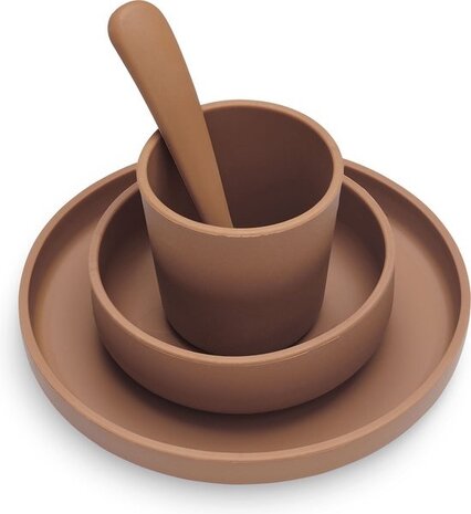 Jollein Kinderserviesset Siliconen Caramel Jollein Kinderserviesset Siliconen Caramel