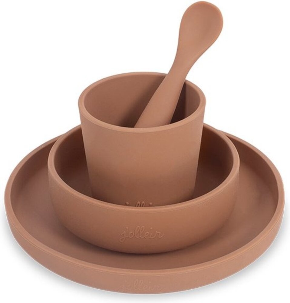 Jollein Kinderserviesset Siliconen Caramel Jollein Kinderserviesset Siliconen Caramel