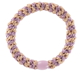 Kknekki Haarelastiekje Peach Pink Stripe Glitter Kknekki Haarelastiekje Peach Pink Stripe Glitter