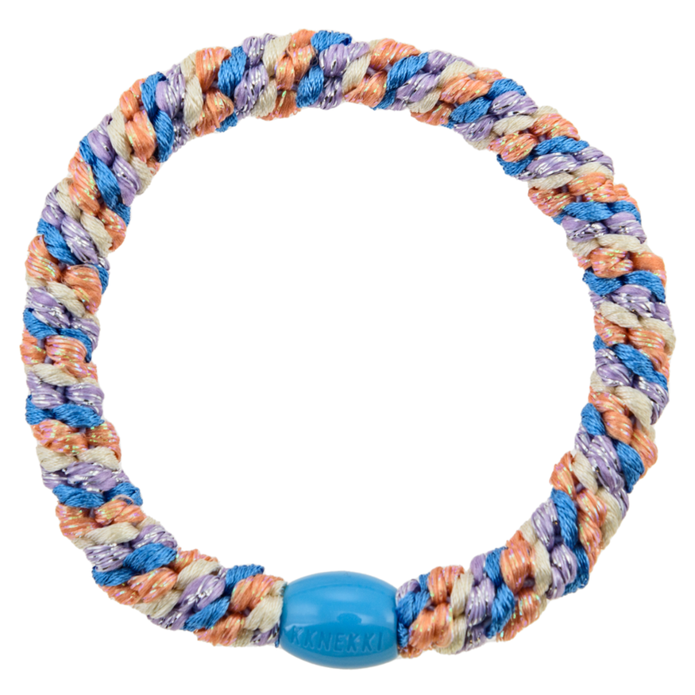 Kknekki Haarelastiekje Lake Blue Lavender Stripe Glitter Kknekki Haarelastiekje Lake Blue Lavender Stripe Glitter