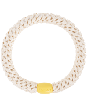 Kknekki Haarelastiekje Ivory Yellow Bead